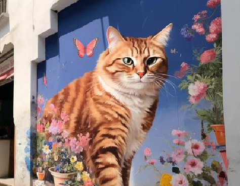 宿松自己绘制有个性的手绘墙