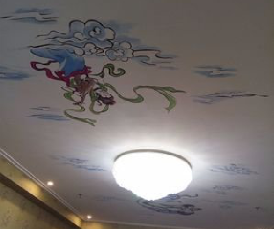 宿松如何快速绘制天花板上的手绘墙？